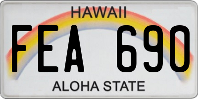 HI license plate FEA690