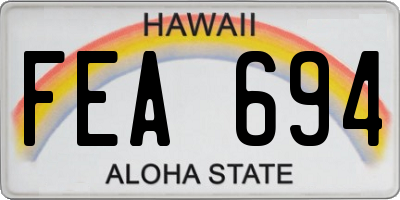 HI license plate FEA694