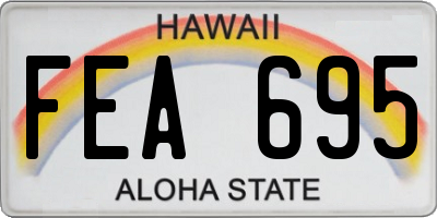 HI license plate FEA695