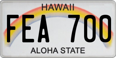 HI license plate FEA700