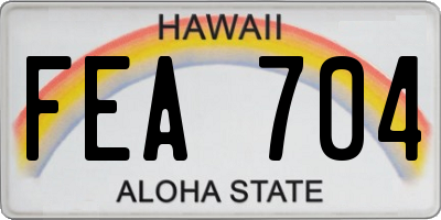 HI license plate FEA704