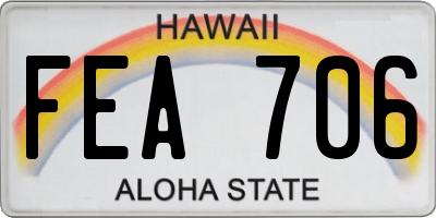 HI license plate FEA706