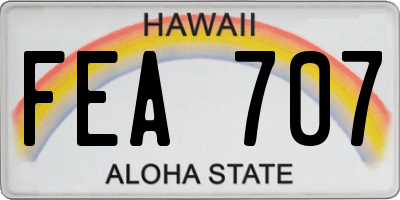 HI license plate FEA707