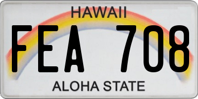 HI license plate FEA708