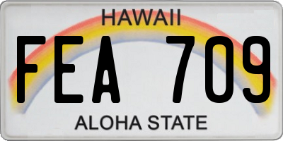 HI license plate FEA709