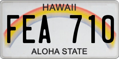 HI license plate FEA710