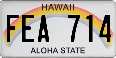 HI license plate FEA714