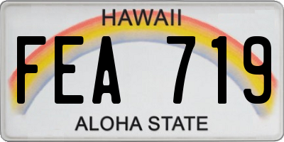HI license plate FEA719