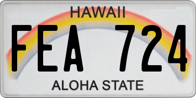 HI license plate FEA724
