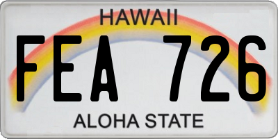 HI license plate FEA726