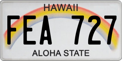 HI license plate FEA727