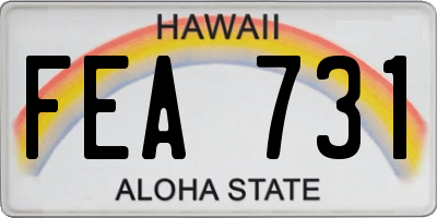 HI license plate FEA731