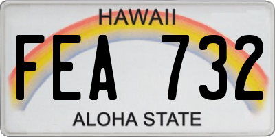 HI license plate FEA732