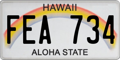 HI license plate FEA734