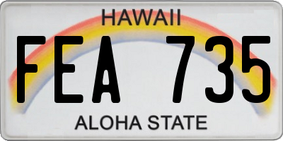 HI license plate FEA735