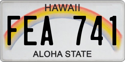 HI license plate FEA741