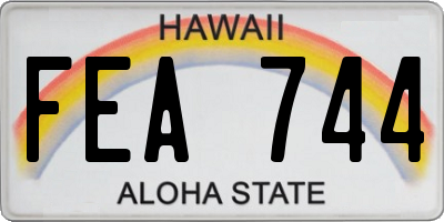 HI license plate FEA744