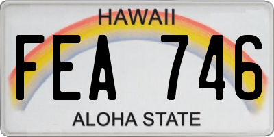 HI license plate FEA746