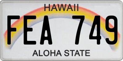 HI license plate FEA749