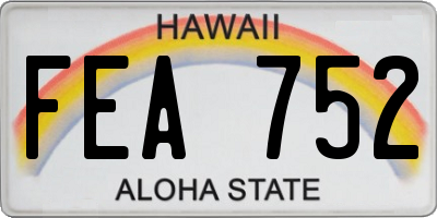 HI license plate FEA752