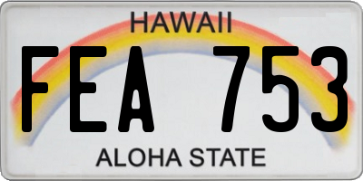 HI license plate FEA753