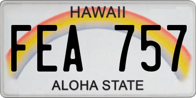HI license plate FEA757