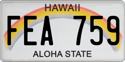 HI license plate FEA759