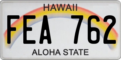 HI license plate FEA762