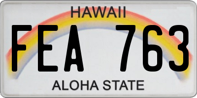 HI license plate FEA763