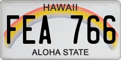 HI license plate FEA766