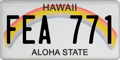 HI license plate FEA771