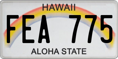 HI license plate FEA775