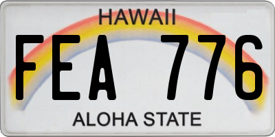 HI license plate FEA776