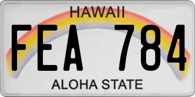 HI license plate FEA784