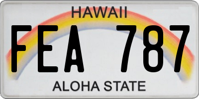 HI license plate FEA787