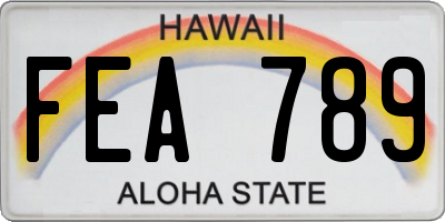 HI license plate FEA789