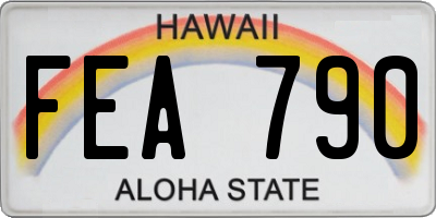 HI license plate FEA790