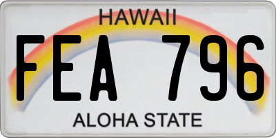 HI license plate FEA796
