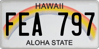 HI license plate FEA797
