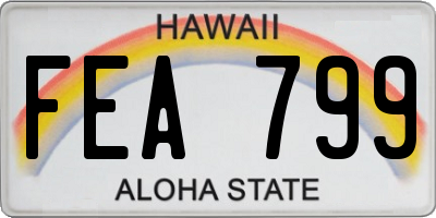HI license plate FEA799