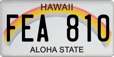 HI license plate FEA810