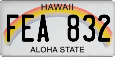 HI license plate FEA832