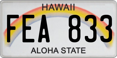 HI license plate FEA833