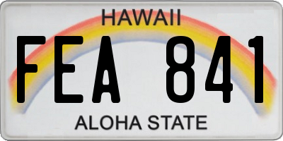 HI license plate FEA841