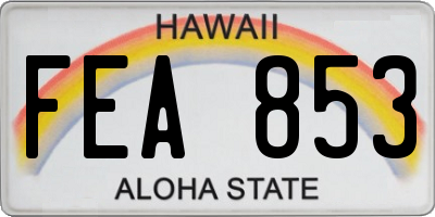 HI license plate FEA853