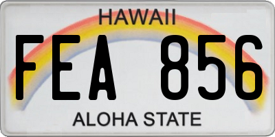 HI license plate FEA856