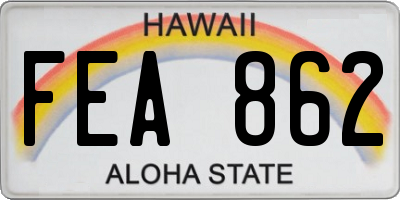 HI license plate FEA862
