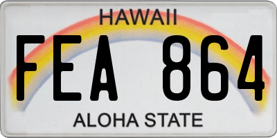 HI license plate FEA864