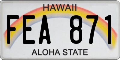 HI license plate FEA871