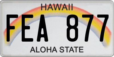 HI license plate FEA877